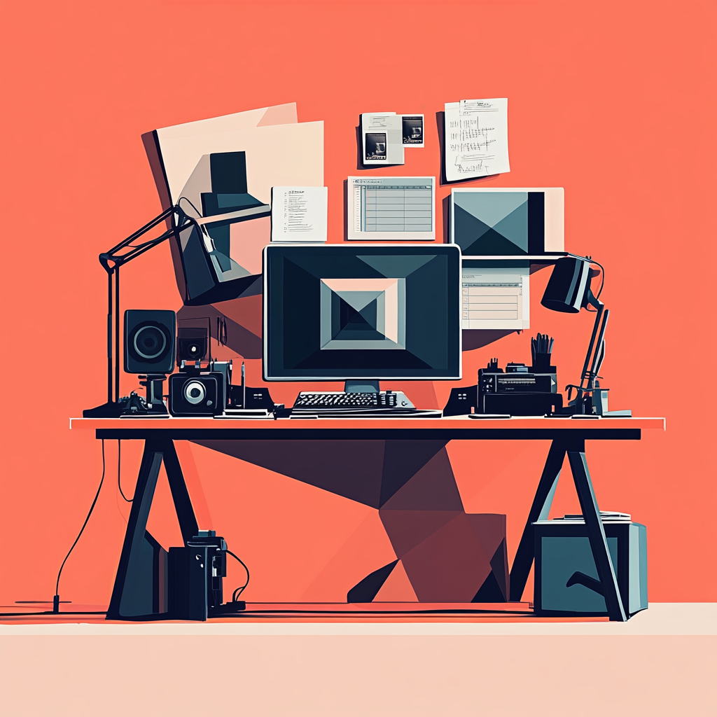 pskirbe_A_video_editors_desk_piled_high_with_editing_tasks--mar_6e3c7236-5f07-49a0-ab42-76af2c07e1f4